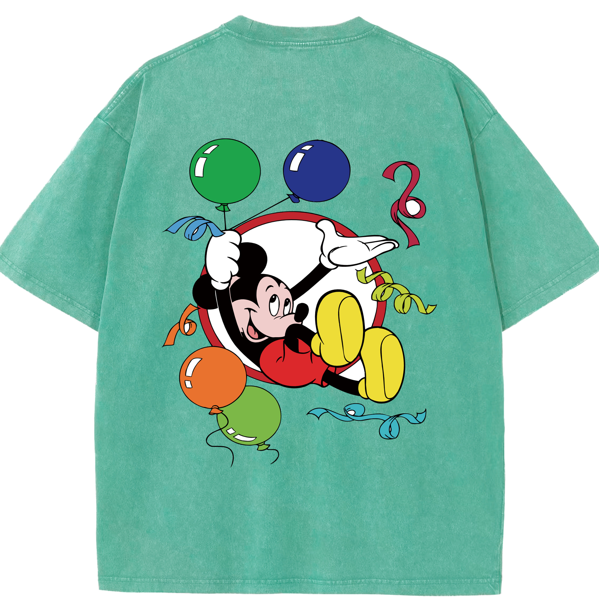 （画像用） ミッキーマウス Mickey Mouse 綿100% ヴィンテージ風 半袖Tシャツ（背面プリント）